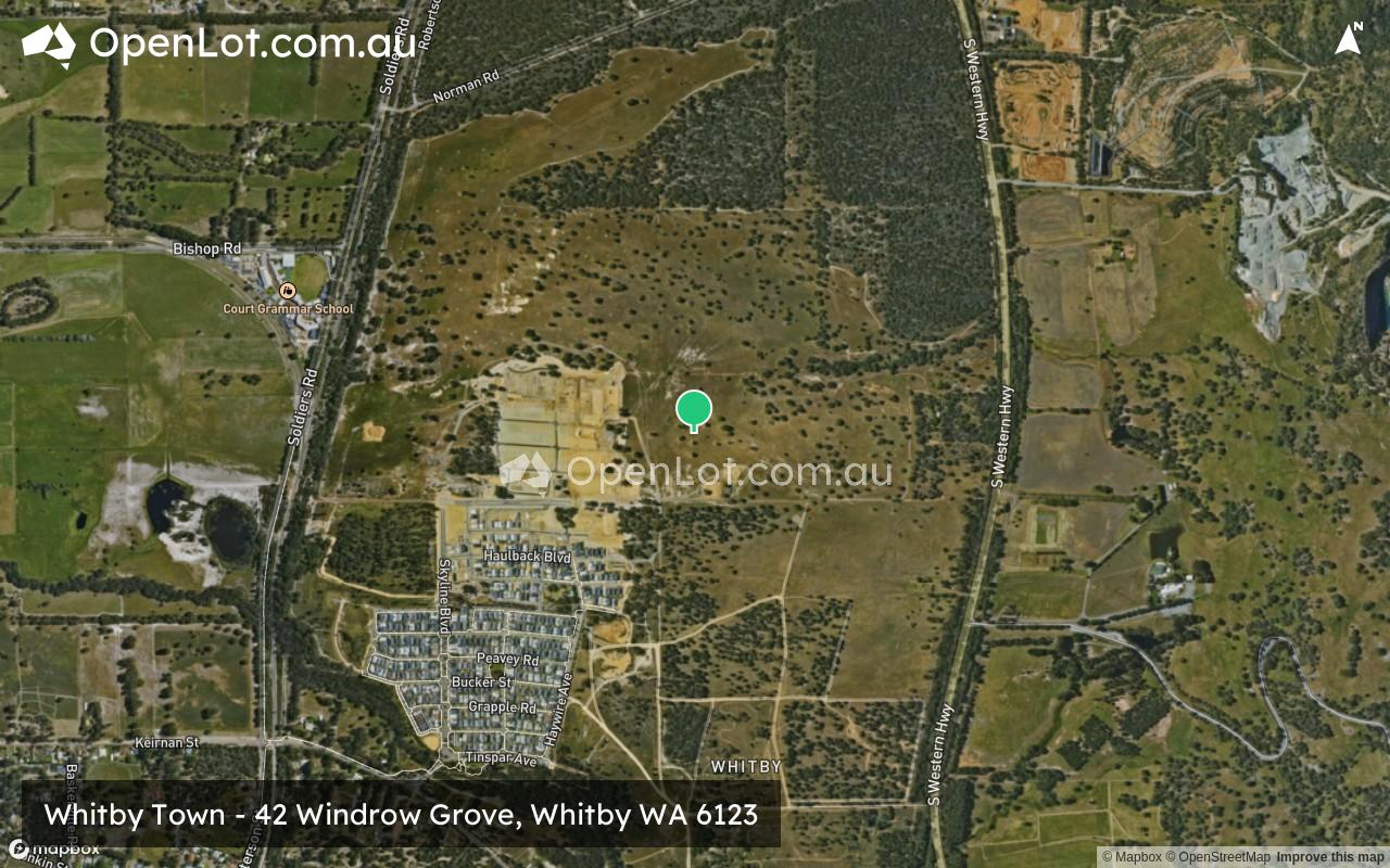 Satellite image for Whitby Town - 42 Windrow Grove, Whitby WA 6123