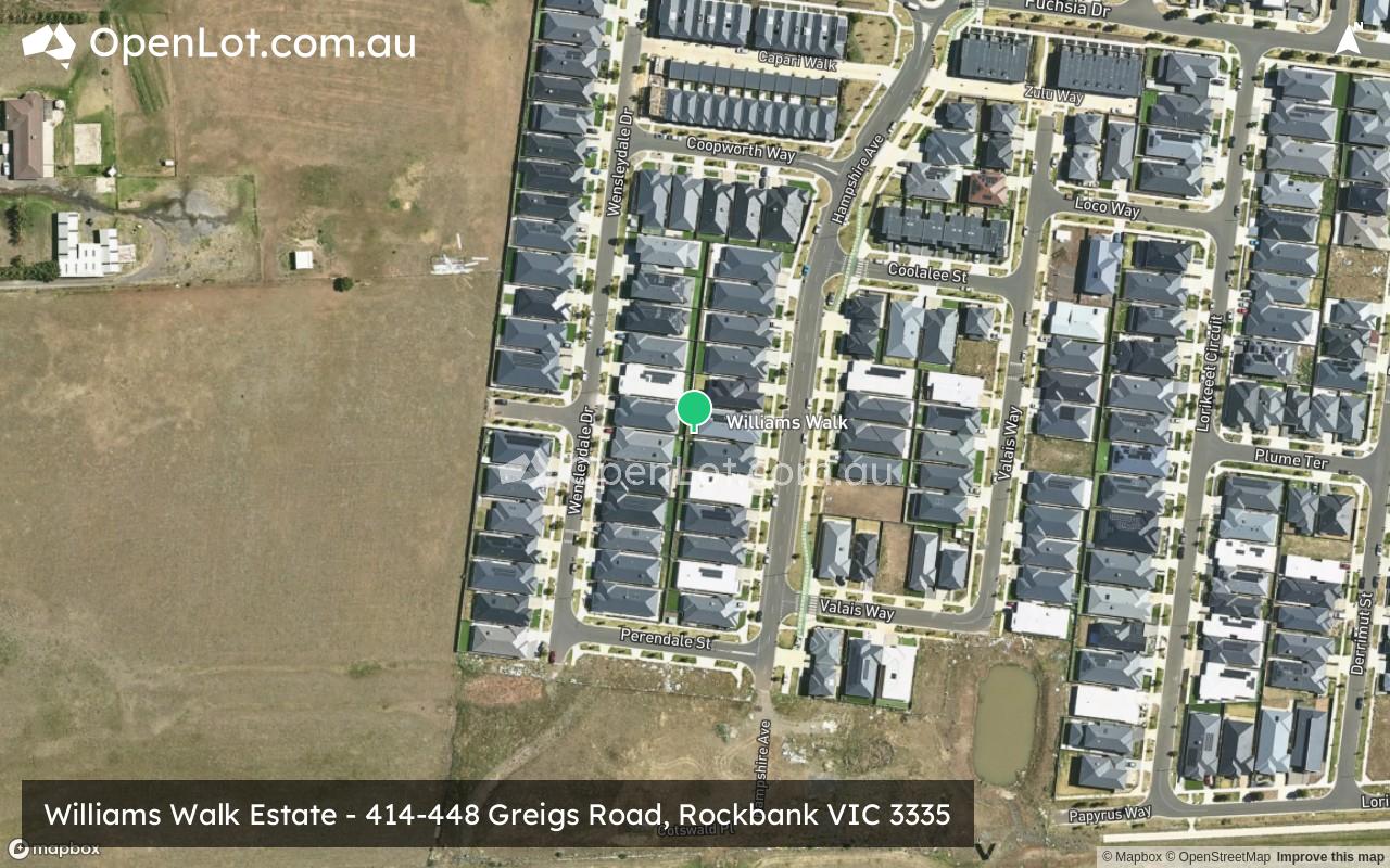 Satellite image for Williams Walk Estate - 414-448 Greigs Road, Rockbank VIC 3335