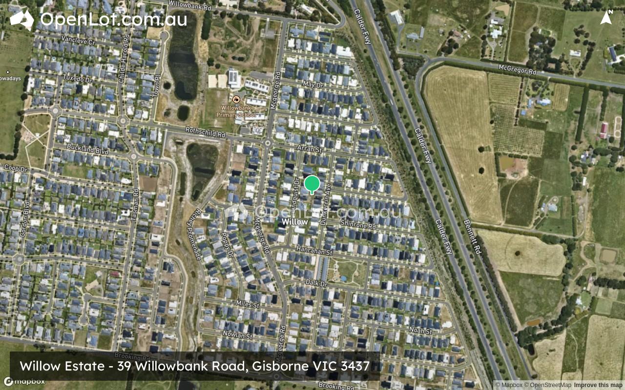 Satellite image for Willow Estate - 39 Willowbank Road, Gisborne VIC 3437