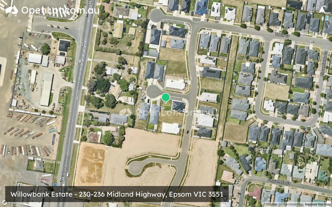 Satellite image for Willowbank Estate - 230-236 Midland Highway, Epsom VIC 3551