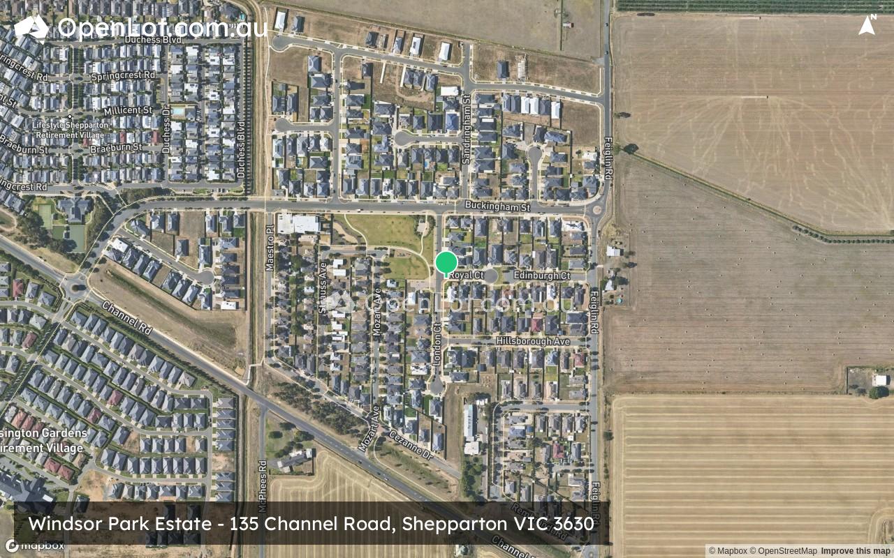 Satellite image for Windsor Park Estate - 135 Channel Road, Shepparton VIC 3630