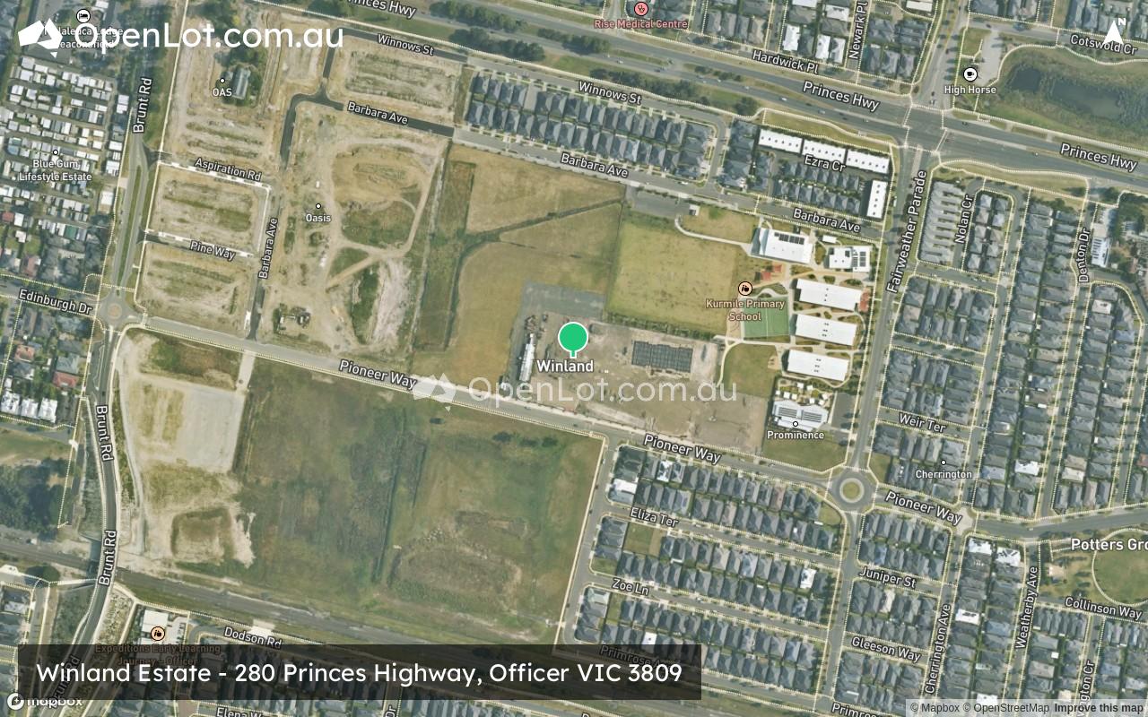 Satellite image for Winland Estate - 280 Princes Highway, Officer VIC 3809