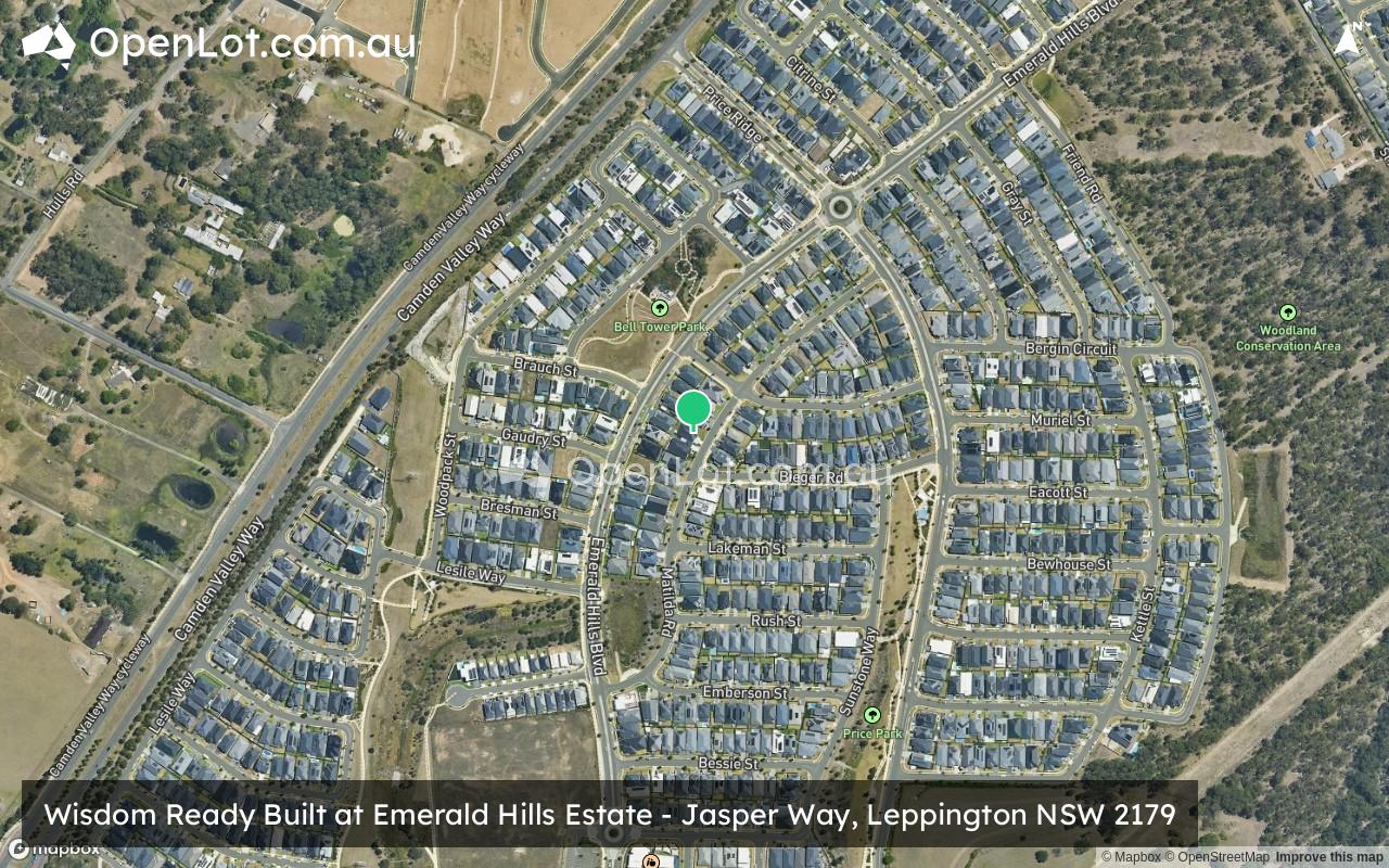 Satellite image for Wisdom Ready Built at Emerald Hills Estate - Jasper Way, Leppington NSW 2179