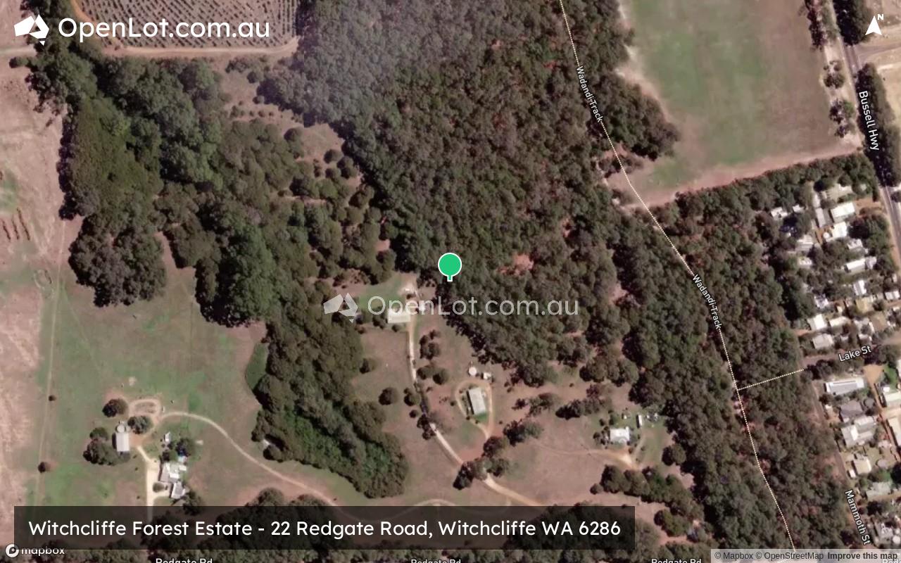 Satellite image for Witchcliffe Forest Estate - 22 Redgate Road, Witchcliffe WA 6286
