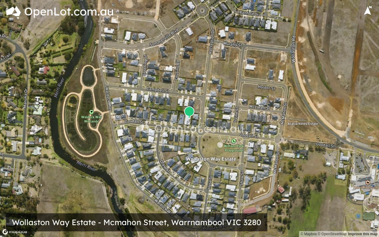 Satellite image for Wollaston Way Estate - Mcmahon Street, Warrnambool VIC 3280