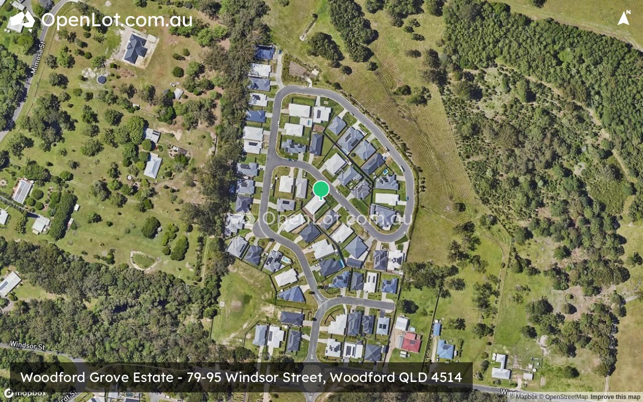 Satellite image for Woodford Grove Estate - 79-95 Windsor Street, Woodford QLD 4514