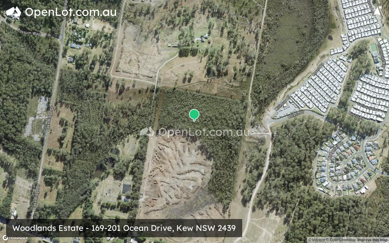Satellite image for Woodlands Estate - 169-201 Ocean Drive, Kew NSW 2439