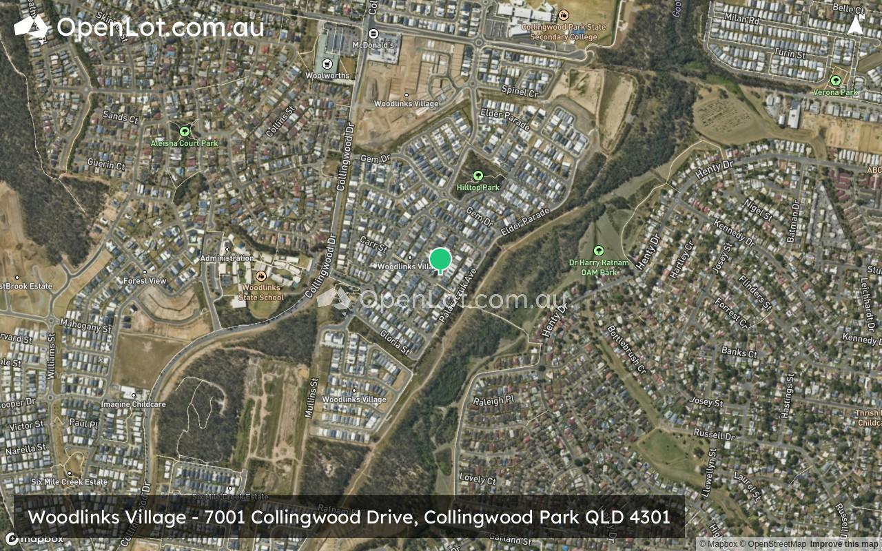 Satellite image for Woodlinks Village - 7001 Collingwood Drive, Collingwood Park QLD 4301