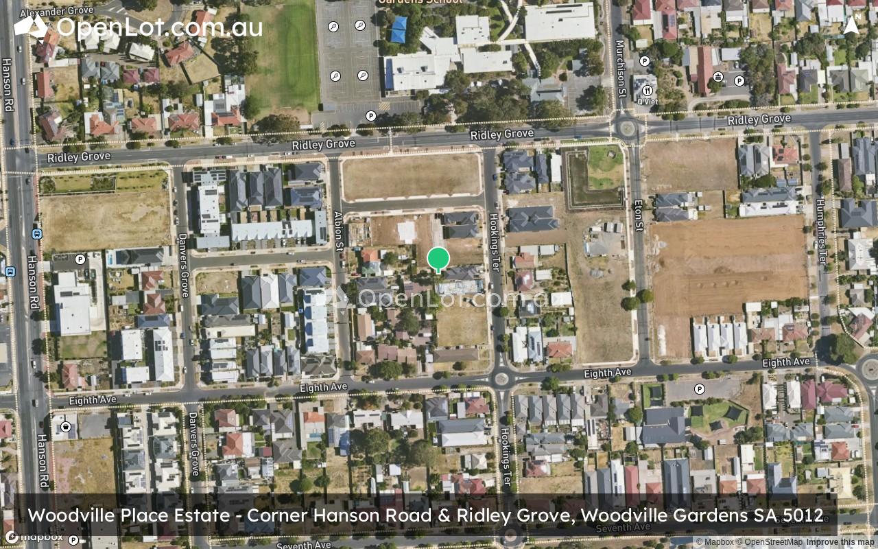 Satellite image for Woodville Place Estate - Corner Hanson Road & Ridley Grove, Woodville Gardens SA 5012