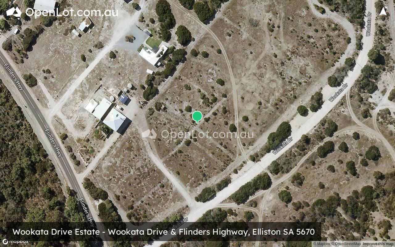 Satellite image for Wookata Drive Estate - Wookata Drive & Flinders Highway, Elliston SA 5670