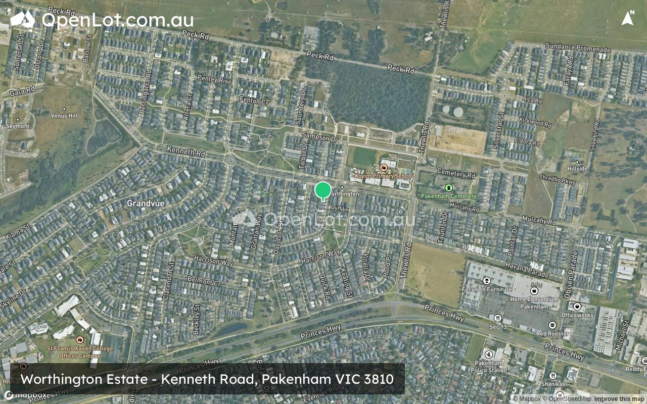 Satellite image for Worthington Estate - Kenneth Road, Pakenham VIC 3810