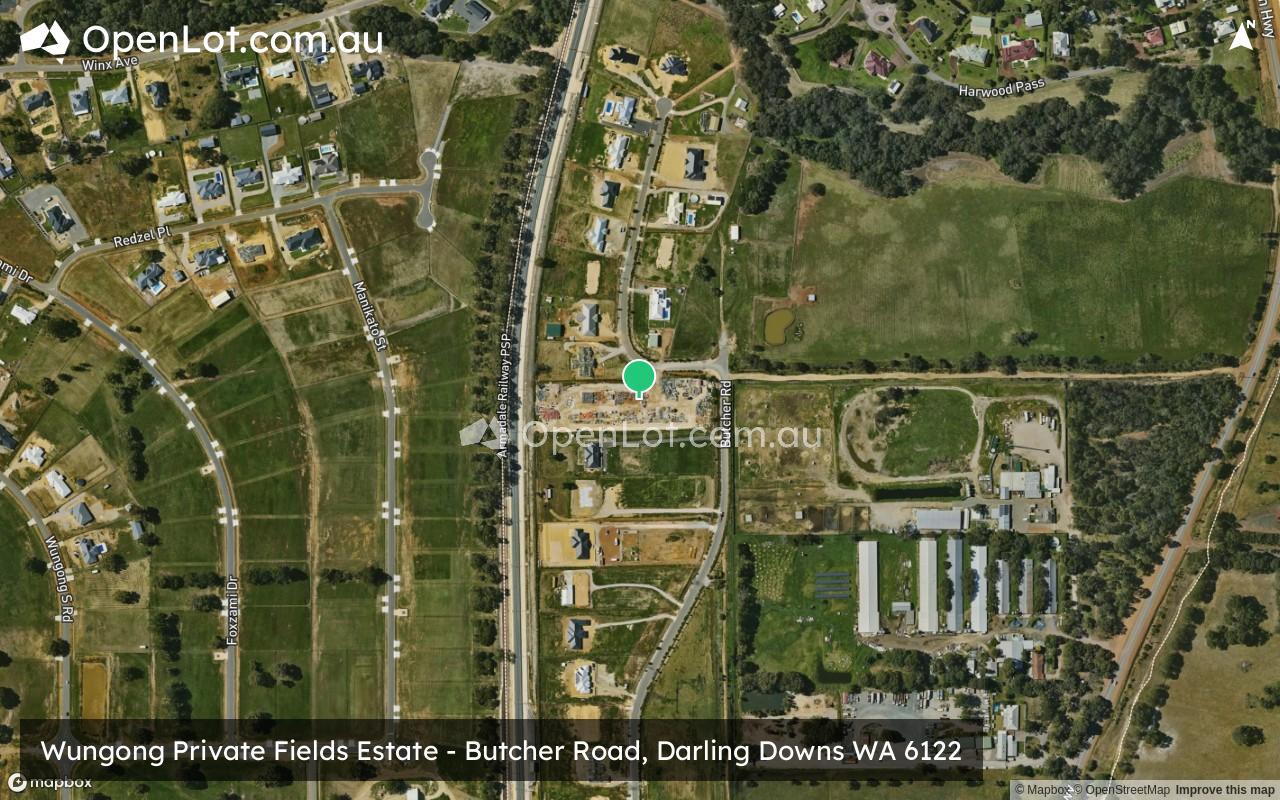 Satellite image for Wungong Private Fields Estate - Butcher Road, Darling Downs WA 6122