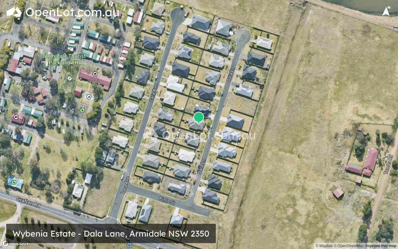 Satellite image for Wybenia Estate - Dala Lane, Armidale NSW 2350