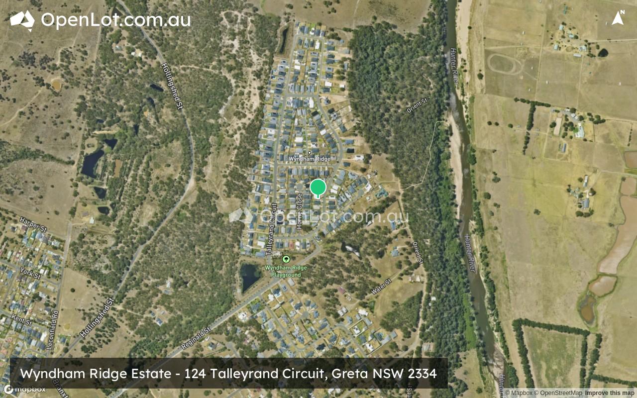 Satellite image for Wyndham Ridge Estate - 124 Talleyrand Circuit, Greta NSW 2334