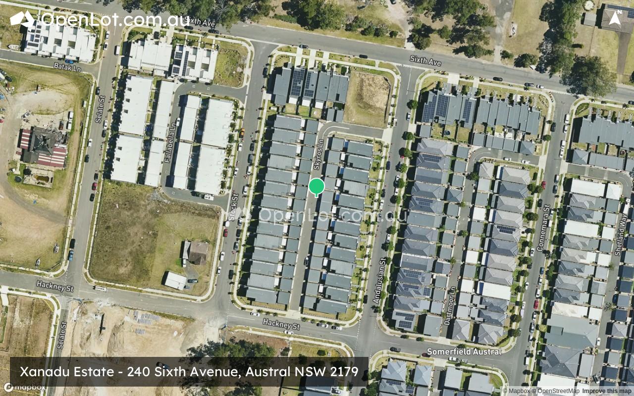 Satellite image for Xanadu Estate - 240 Sixth Avenue, Austral NSW 2179