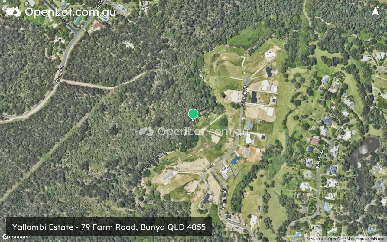 Satellite image for Yallambi Estate - 79 Farm Road, Bunya QLD 4055