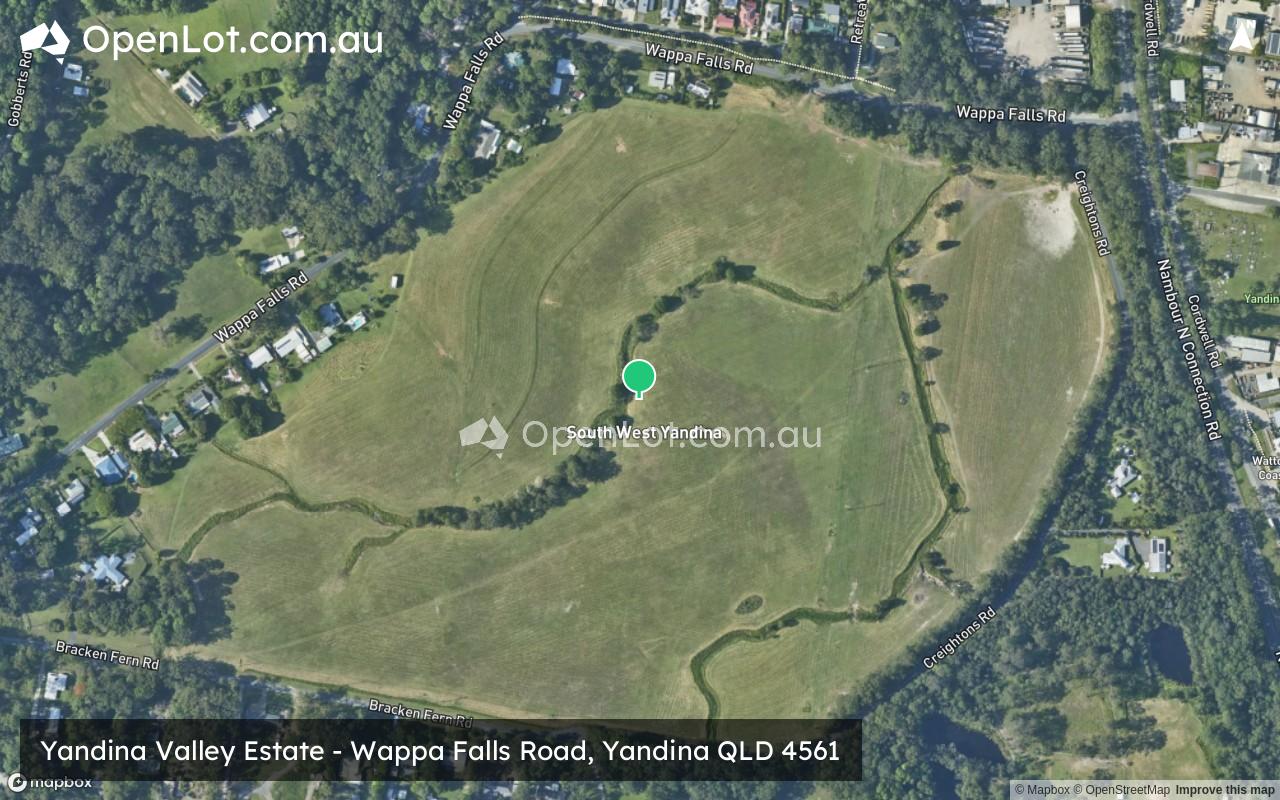 Satellite image for Wappa Falls Road, Yandina QLD 4561