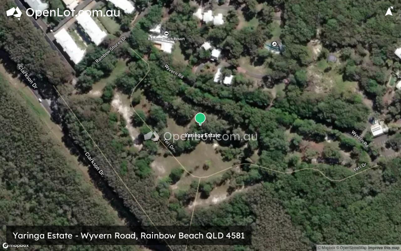 Satellite image for Yaringa Estate - Wyvern Road, Rainbow Beach QLD 4581