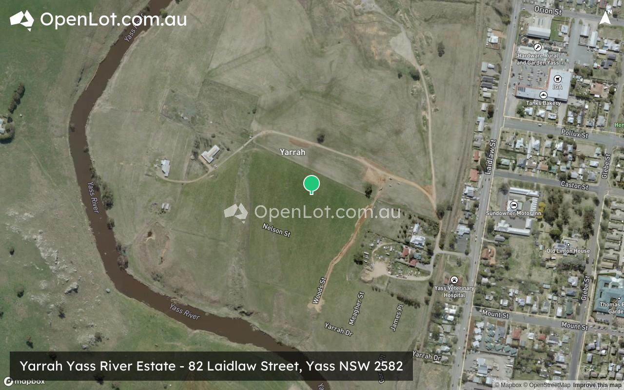 Satellite image for Yarrah Yass River Estate - 82 Laidlaw Street, Yass NSW 2582