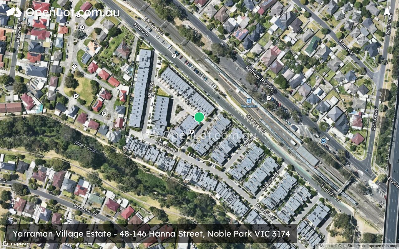 Satellite image for Yarraman Village Estate - 48-146 Hanna Street, Noble Park VIC 3174