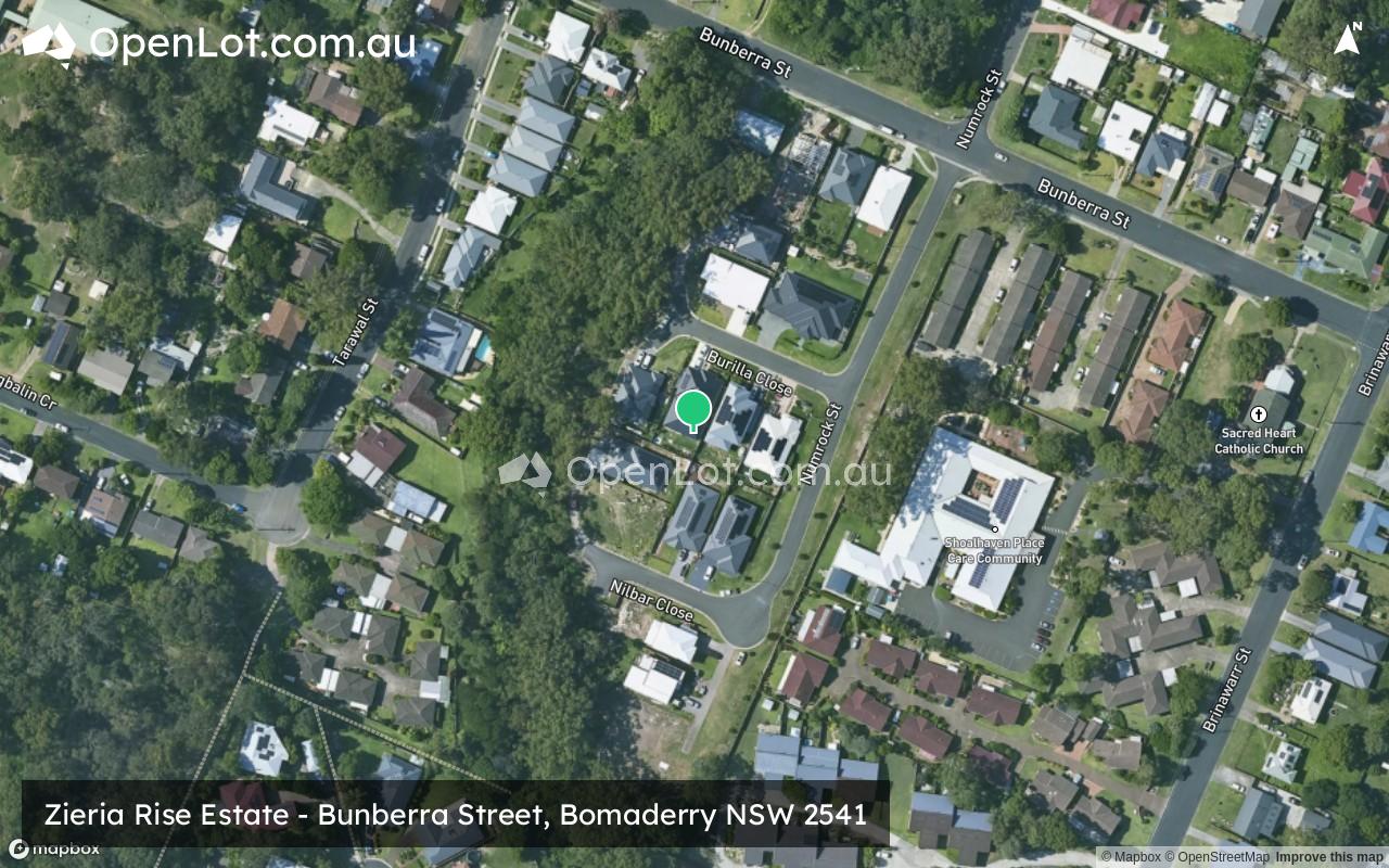 Satellite image for Zieria Rise Estate - Bunberra Street, Bomaderry NSW 2541