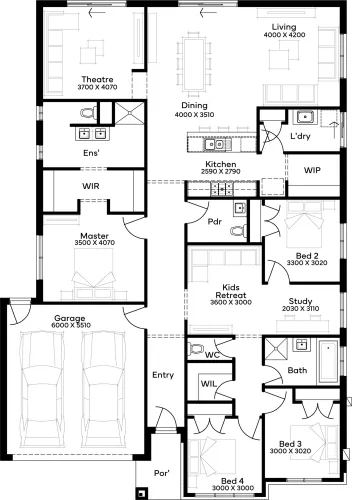 Lot 505 Grevilea Street by Simonds Homes Floorplan