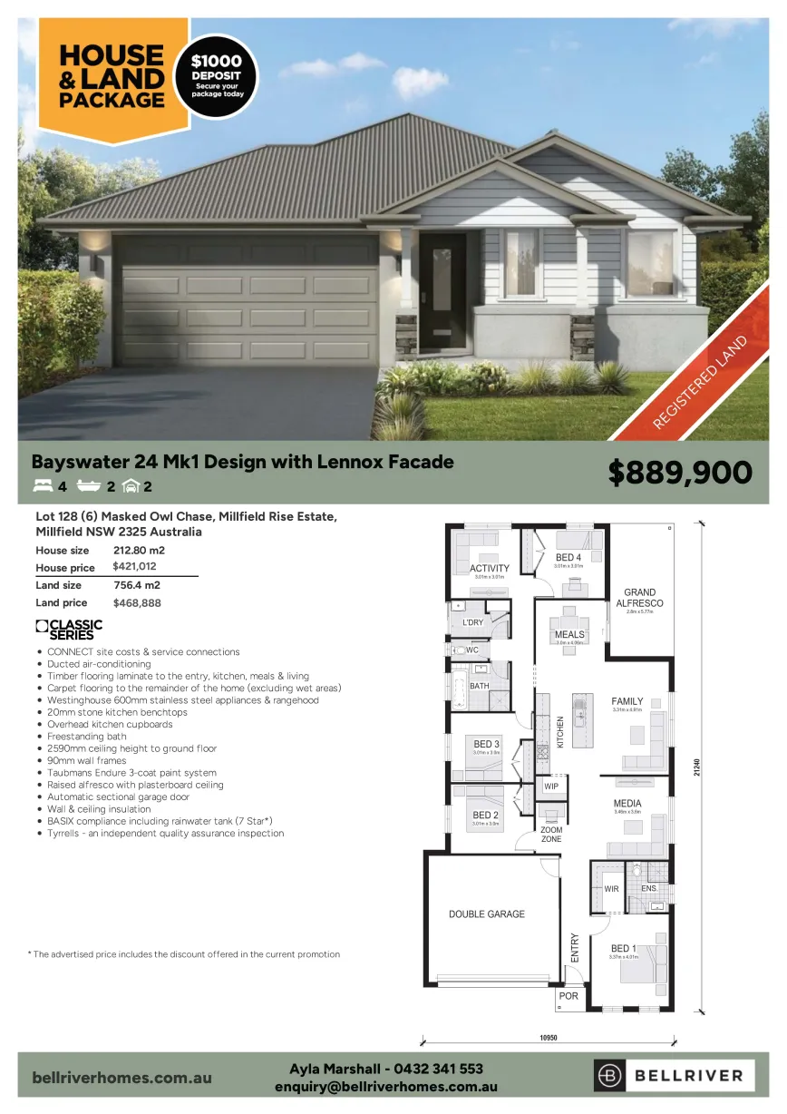 Lot 128 (6) Masked Owl Chase, Millfield Rise Estate by Bellriver Homes Floorplan