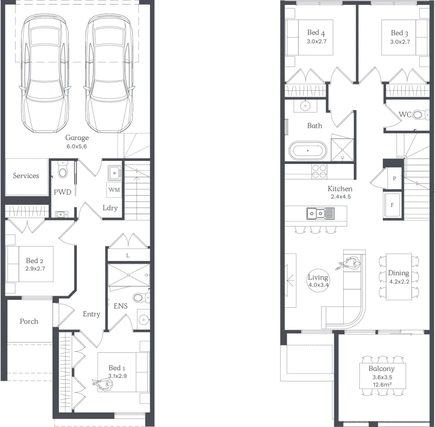 Nostra Townhomes at Stockland Harpley - Werribee - Lot 10512 Floorplan