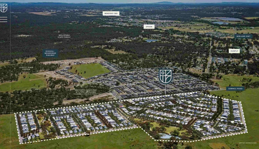 Harlowe Bendigo Estate - Huntly Aerial