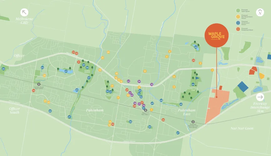 Maple Grove - Pakenham Location Map