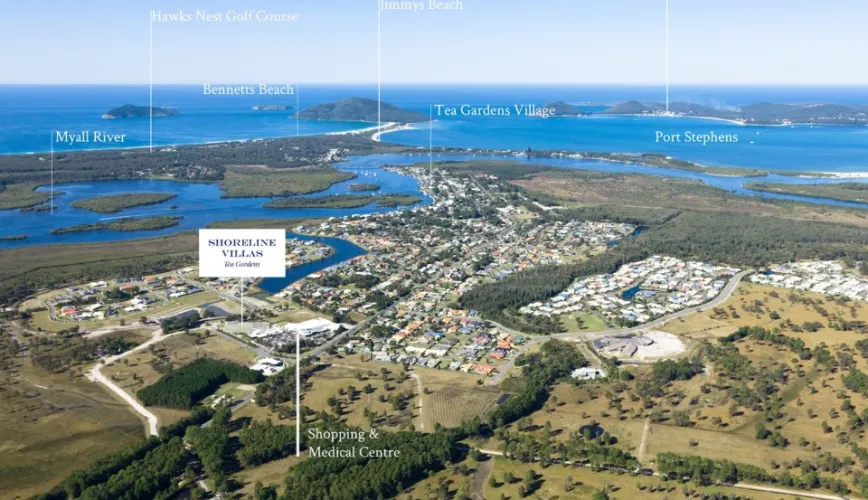 Shoreline Villas Estate - Tea Gardens Aerial