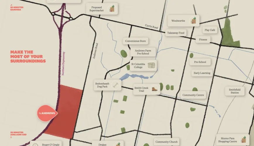 St Andrews Estate - Andrews Farm Location map