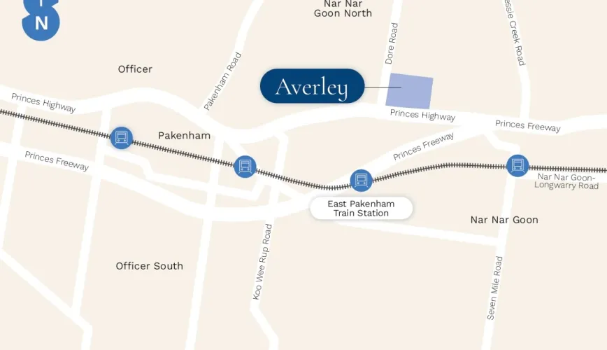 Stockland Averley - Nar Nar Goon North Location Map