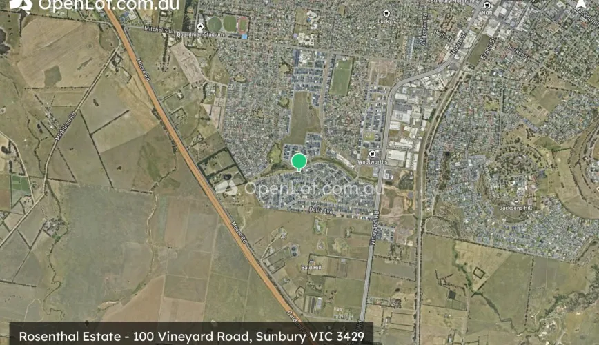 Satellite image for Rosenthal Estate - 100 Vineyard Road, Sunbury VIC 3429