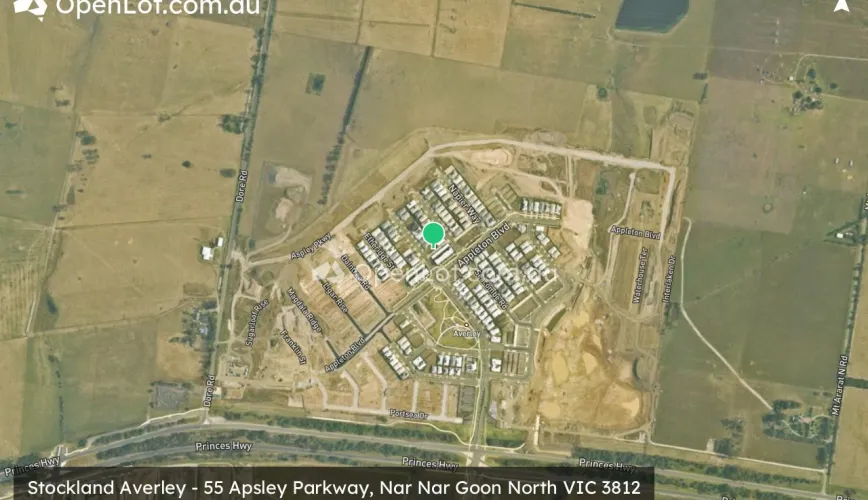 Satellite image for Stockland Averley - 55 Apsley Parkway, Nar Nar Goon North VIC 3812