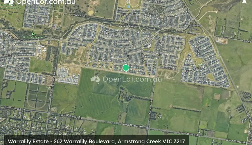 Satellite image for Warralily Estate - 262 Warralily Boulevard, Armstrong Creek VIC 3217