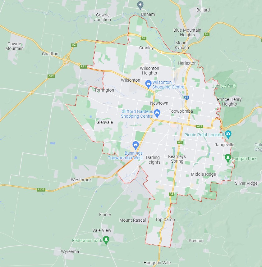 Toowoomba Location – Google Maps