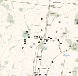 1 Dorrington Avenue - Reservoir Location Map