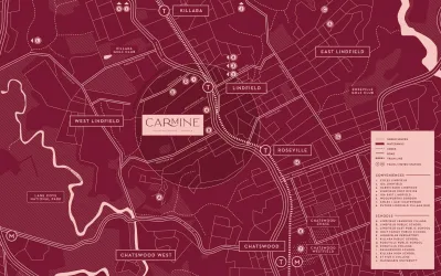 Carmine Estate - Lindfield Location map