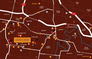 Carver's Reach Estate - Park Ridge Location map