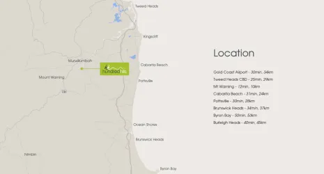 Hundred Hills Estate - Murwillumbah Location map