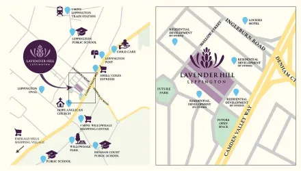 Lavender Hill Estate - Leppington Location Map