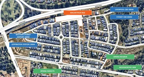 Macarthur Rise Estate - Spring Farm Location map
