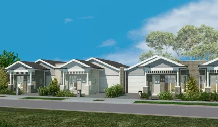 Metricon Townhomes at Atherstone - Strathtulloh Streetscape