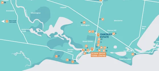 Oakdene Estate - Ocean Grove Location Map