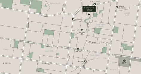 Rostrevor Parade Townhomes - Mont Albert North Location Map