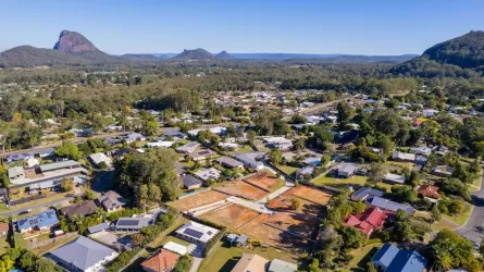 Sidha Grove Estate - Glass House Mountains Aerial