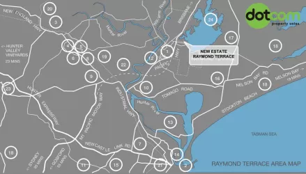 Terrace Waters Estate - Raymond Terrace Location map