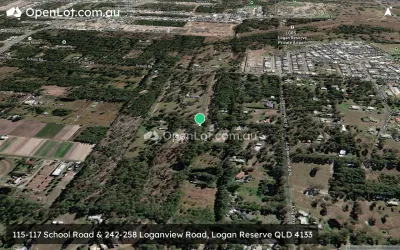 Satellite image for  115-117 School Road & 242-258 Loganview Road, Logan Reserve QLD 4133