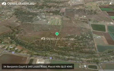 Satellite image for  54 Benjamin Court & 140 Lowes Road, Placid Hills QLD 4343
